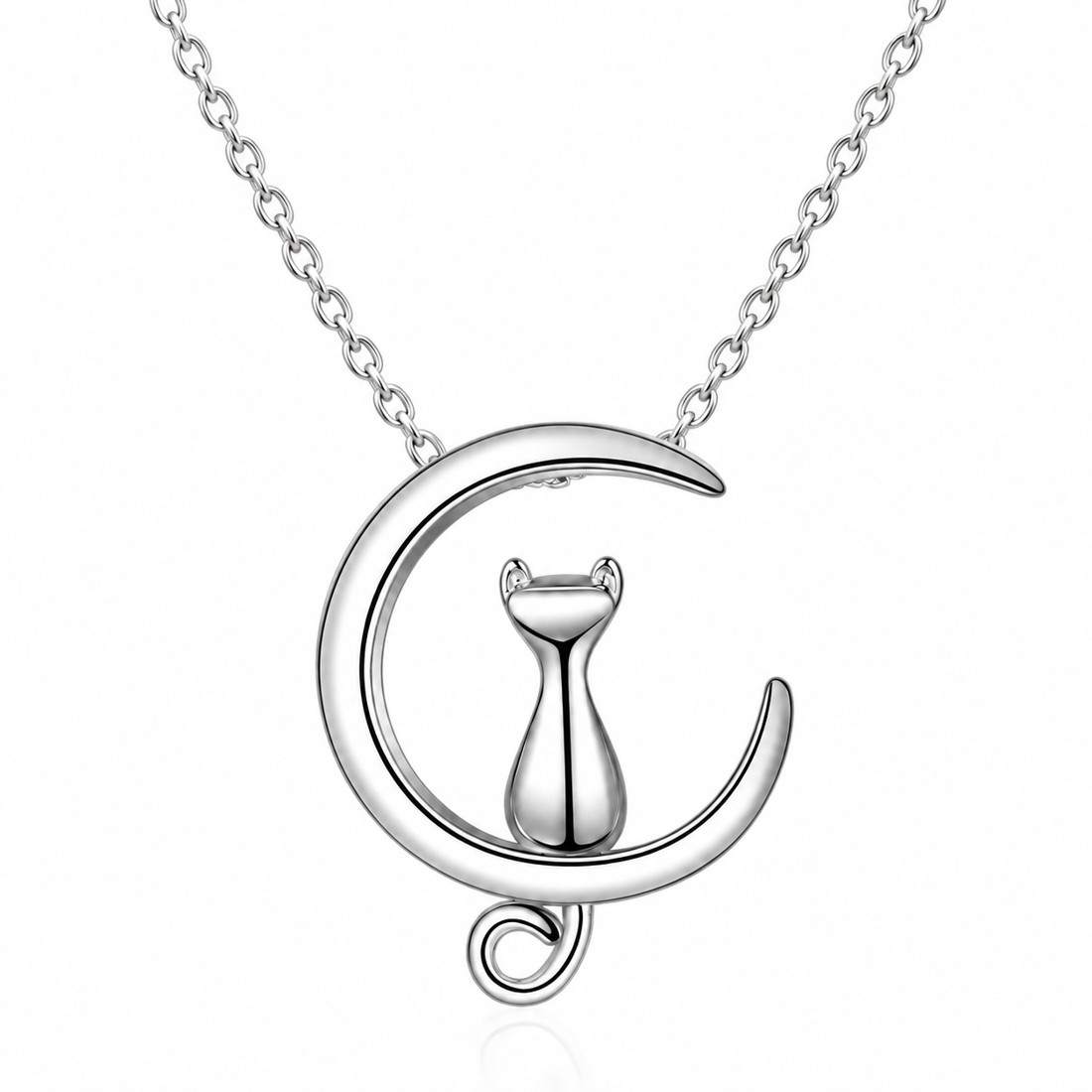 Collar de gato dentro de una luna creciente
